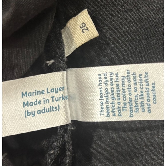 Marine Layer Jeans‎ Women's 26 Black Vintage Straight Raw Hem Stretch - Picture 6 of 12